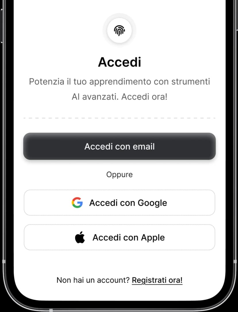 iPhone con schermata di login MIRIA